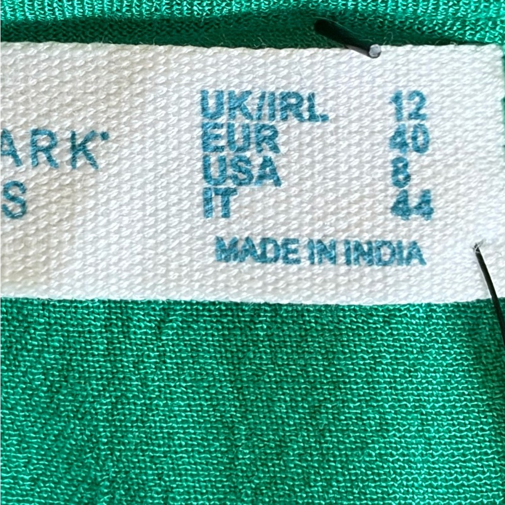 Primark Care Vibrant Green V-Neck Dress, Short‎ Bell Sleeve Sz 8 - Picture 7 of 8